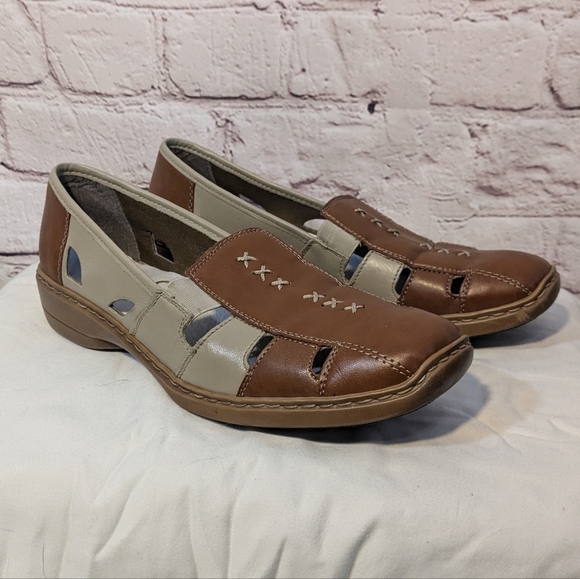 Rieker brown antistress flats - Picture 1 of 7